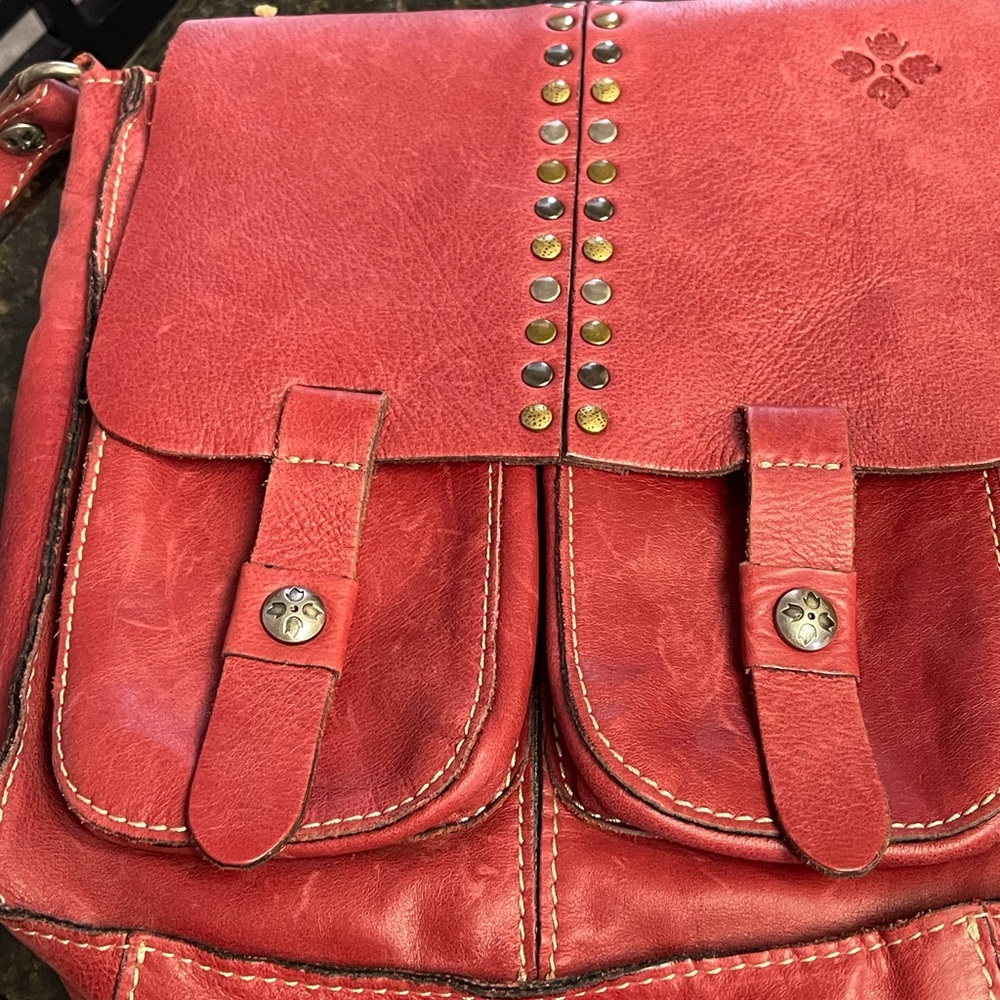 Patricia Nash Red Leather Studded Women's Bag